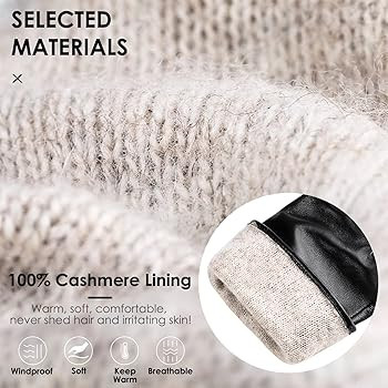 Winter Sheepskin Leather Gloves for Women, Touchscreen Texting Gloves with Thermal Cashmere Linin... | Amazon (US)