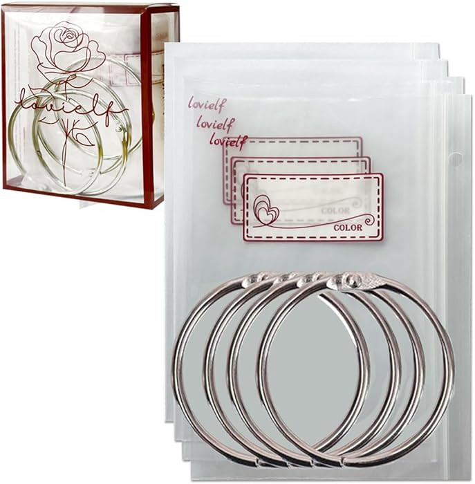 Embroidery Threads Cross Stitch Floss Bag Organizer 5.12 x 3.6 inch - 200 Pack with 4 Rings | Amazon (US)
