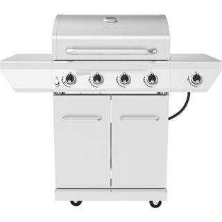 4-Burner Propane Gas Grill in Stainless Steel with Side Burner | The Home Depot