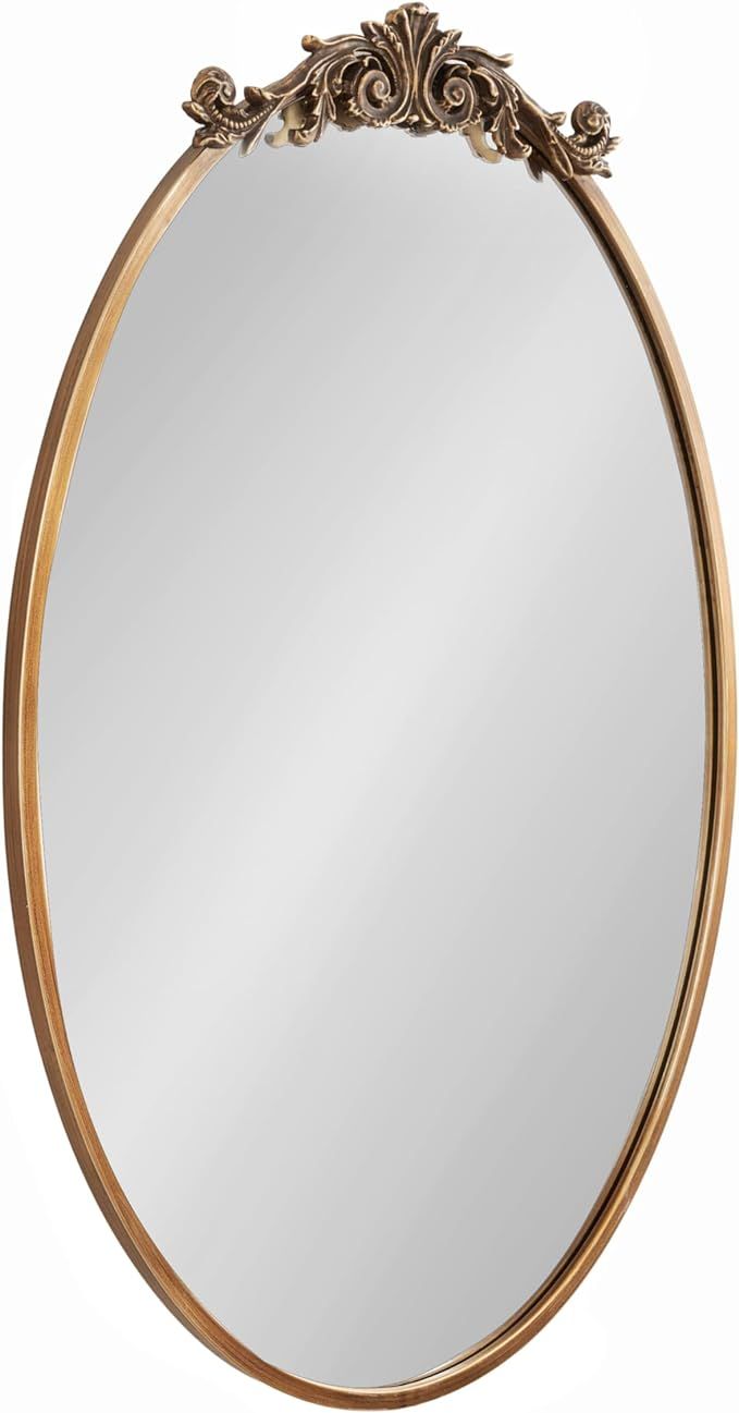 Kate and Laurel Arendahl Traditional Vertical Oval Wall Mirror, 24 x 36, Antique Gold, Vintage Gl... | Amazon (US)
