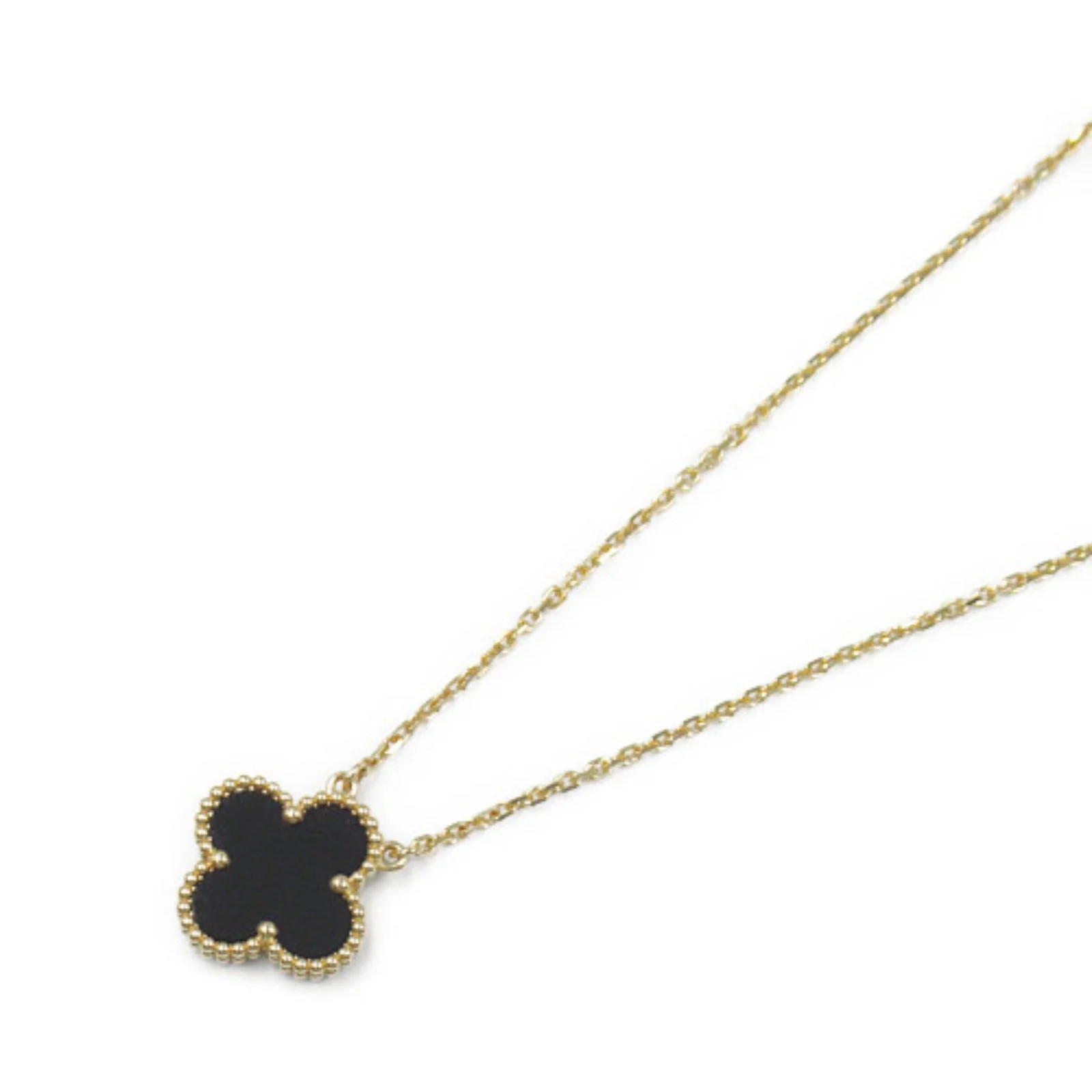 Van Cleef & Arpels Vintage Alhambra Onyx Necklace K18 YG | Shop Simon