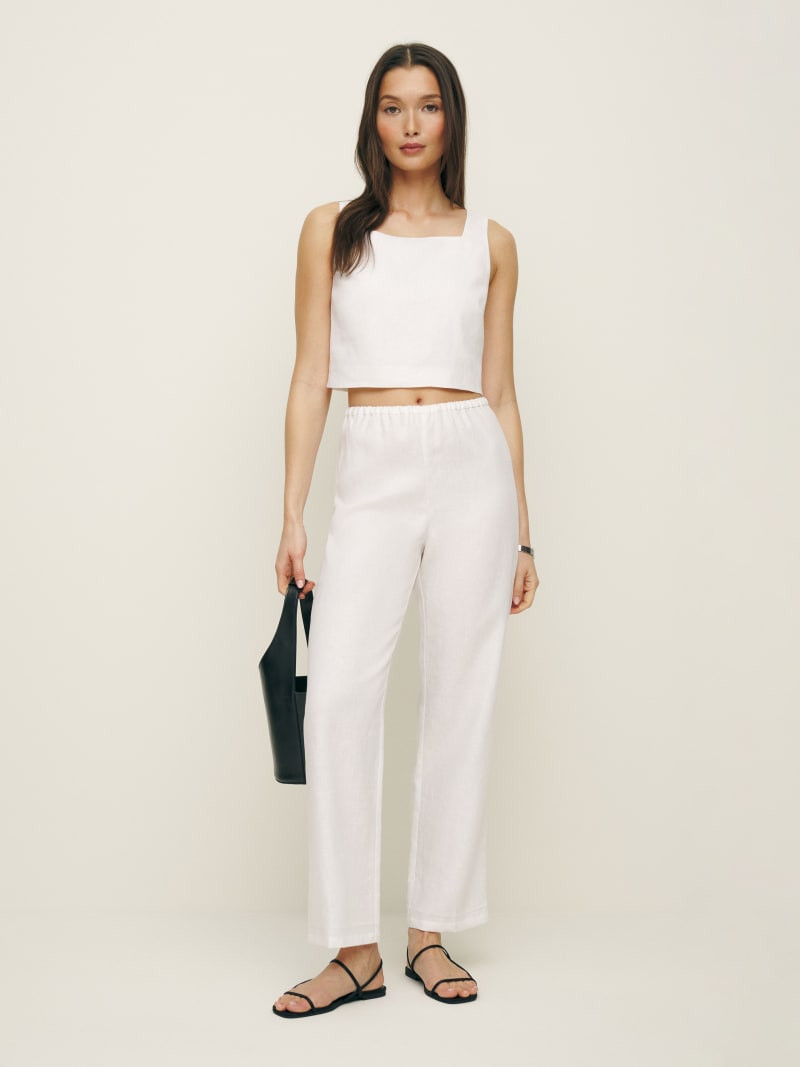 Petites Remi Cropped Linen Pant | Reformation (Global)