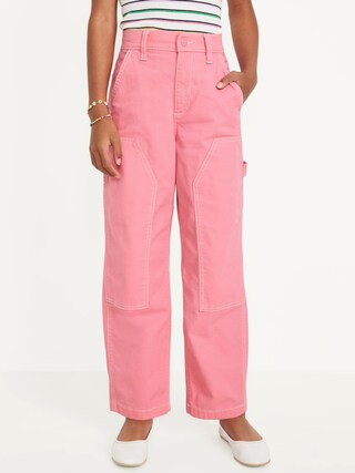 Loose High-Waisted Carpenter Pants for Girls | Old Navy (CA)