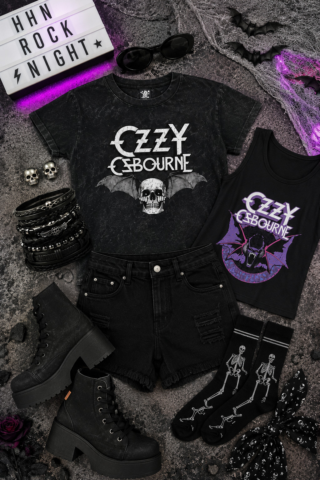 HHN Outfit Ideas 🖤🎃
Heading to Halloween Horror Nights? I put together an edgy rock & roll look that’s perfect for an all-night HHN adventure — graphic tees, distressed black denim, platform boots, skull accessories, skeleton socks & more. 🖤 Whether you’re dressing for the Ozzy house or just want a killer alternative Halloween look, shop all the outfit finds linked here! 👇

Affiliate links may be included. I may earn a commission at no extra cost to you. 

 #LTKootd #LTKSeasonal