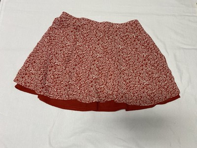 American Eagle Red Floral Mini Skirt Lined Zip Closure Elastic Waist XL (T) | eBay US
