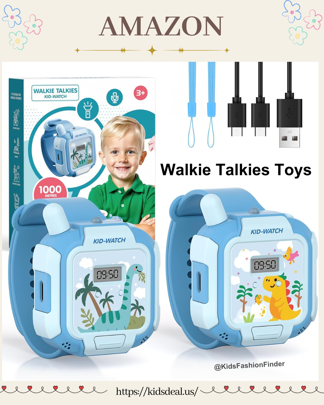 🦖📞 Walkie Talkie Watch for Kids = Adventure Ready!

The coolest walkie-talkies for little explorers 😍

✨ Wear it like a watch — totally hands-free!
✨ UHF signal with a range up to 1,000 meters 🌳
✨ Built-in flashlight for outdoor adventures & indoor treasure hunts 🔦
✨ Easy push-to-talk button, perfect for ages 3+ 🙌

Lightweight at just 58g, making it easy for little wrists to wear all day 💛

🦕 Includes dinosaur-themed stickers + extra sticker pack so kids can personalize their own walkie-talkie!

#WalkieTalkie #KidsToys #OutdoorPlay #AdventureKids #STEMToys #CampingWithKids #MomFinds #GiftIdeasForKids #ScreenFreePlay #AmazonFinds 🦖📞💛

#LTKSaleAlert #LTKTravel #LTKKids