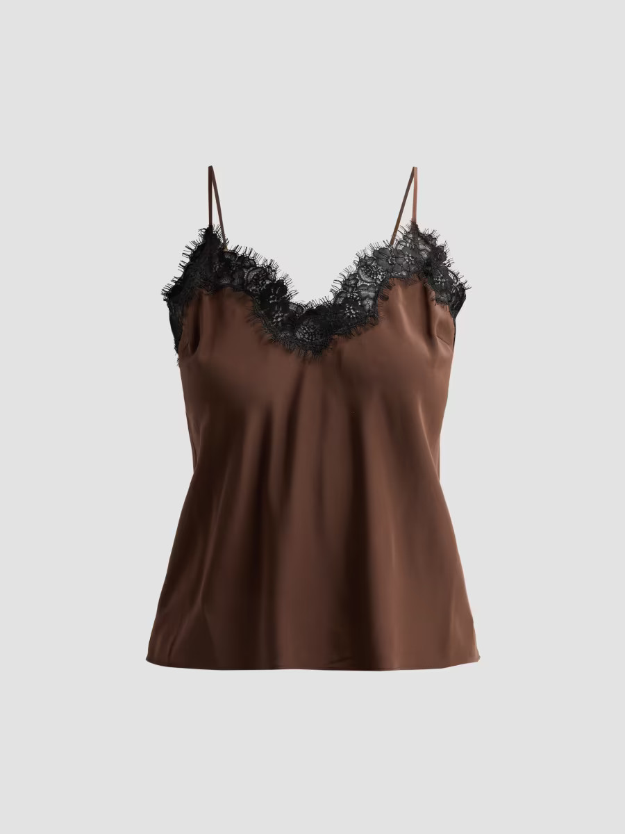 A. L.C. Women's Annabelle Silk Camisole - Coffee Black - Size XL | Saks Fifth Avenue