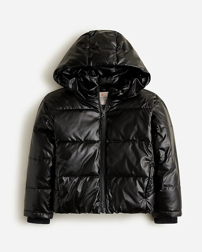 Girls' metallic cropped puffer jacket with PrimaLoft® | J. Crew US