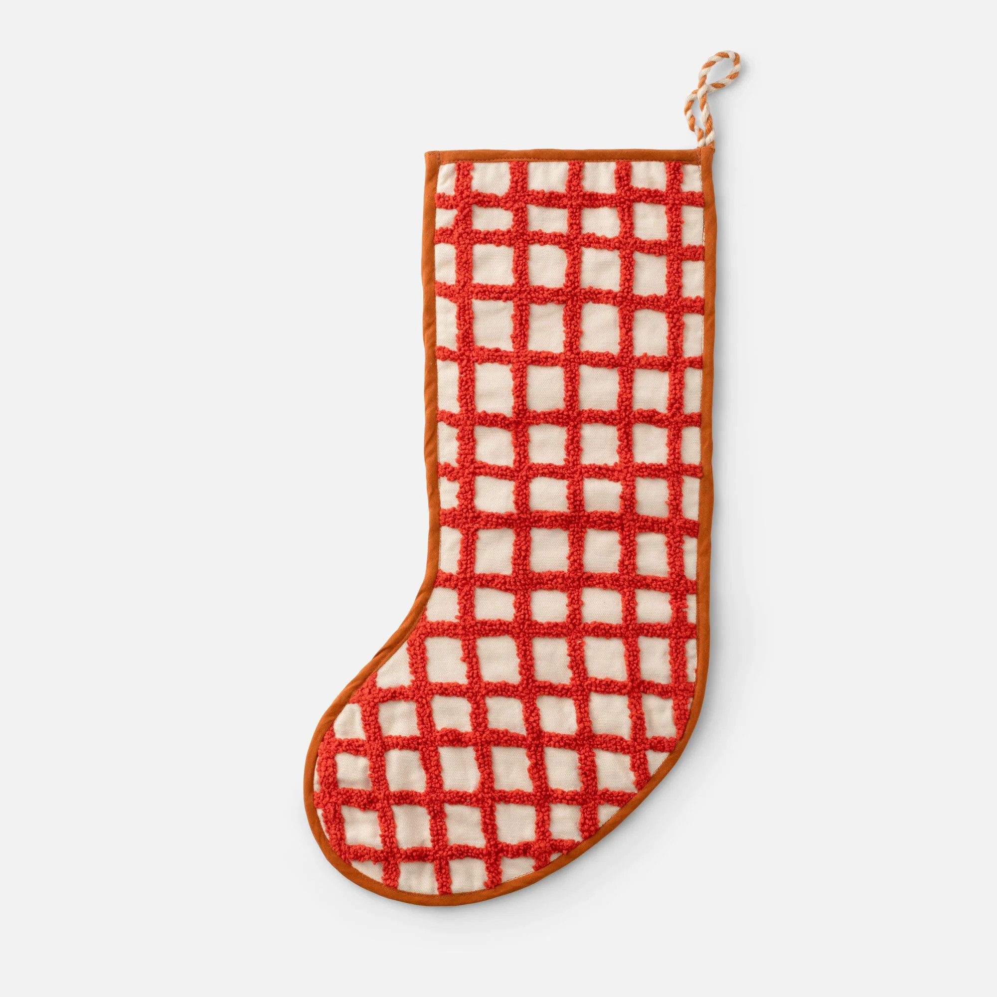 Embroidered Cotton Grid Stocking | Schoolhouse