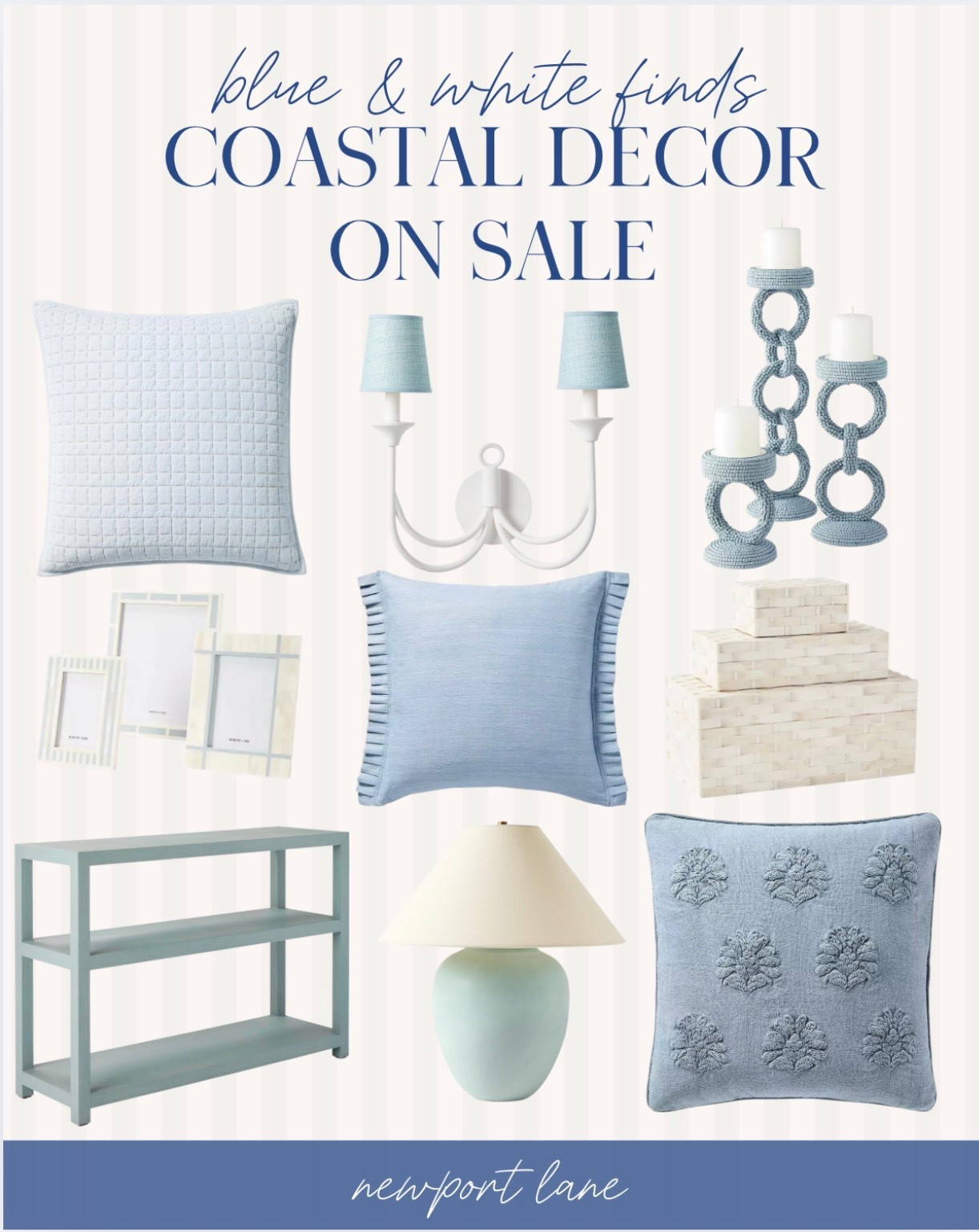 Loving these selection of blue and white decor from Serena &amp; Lily. Grab this while it's on sale for a relaxed and calming coastal home vibe.

coastal decor, home accents, coastal home, interior design, neutral decor, coastal pillows, light blue accents, home styling pieces, coastal sale finds

#LTKSeasonal #LTKU #LTKHome