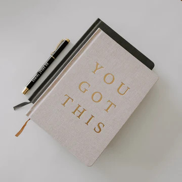 You Got This - Tan + Gold Fabric Journal | Sweet Water Decor, LLC
