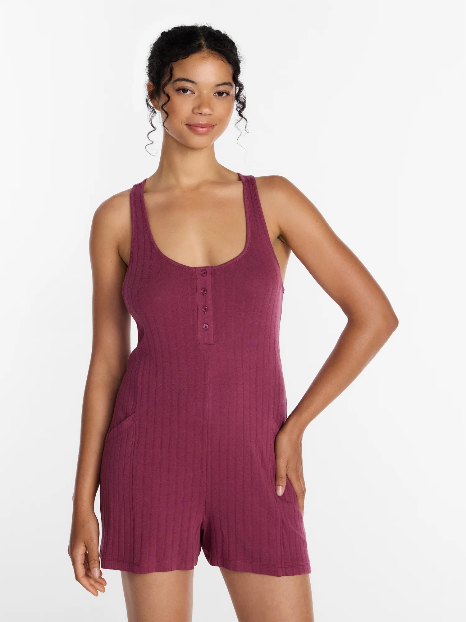 Joyspun Women's Pointelle Sleepwear Romper, Sizes XS-3X - Walmart.com | Walmart (US)