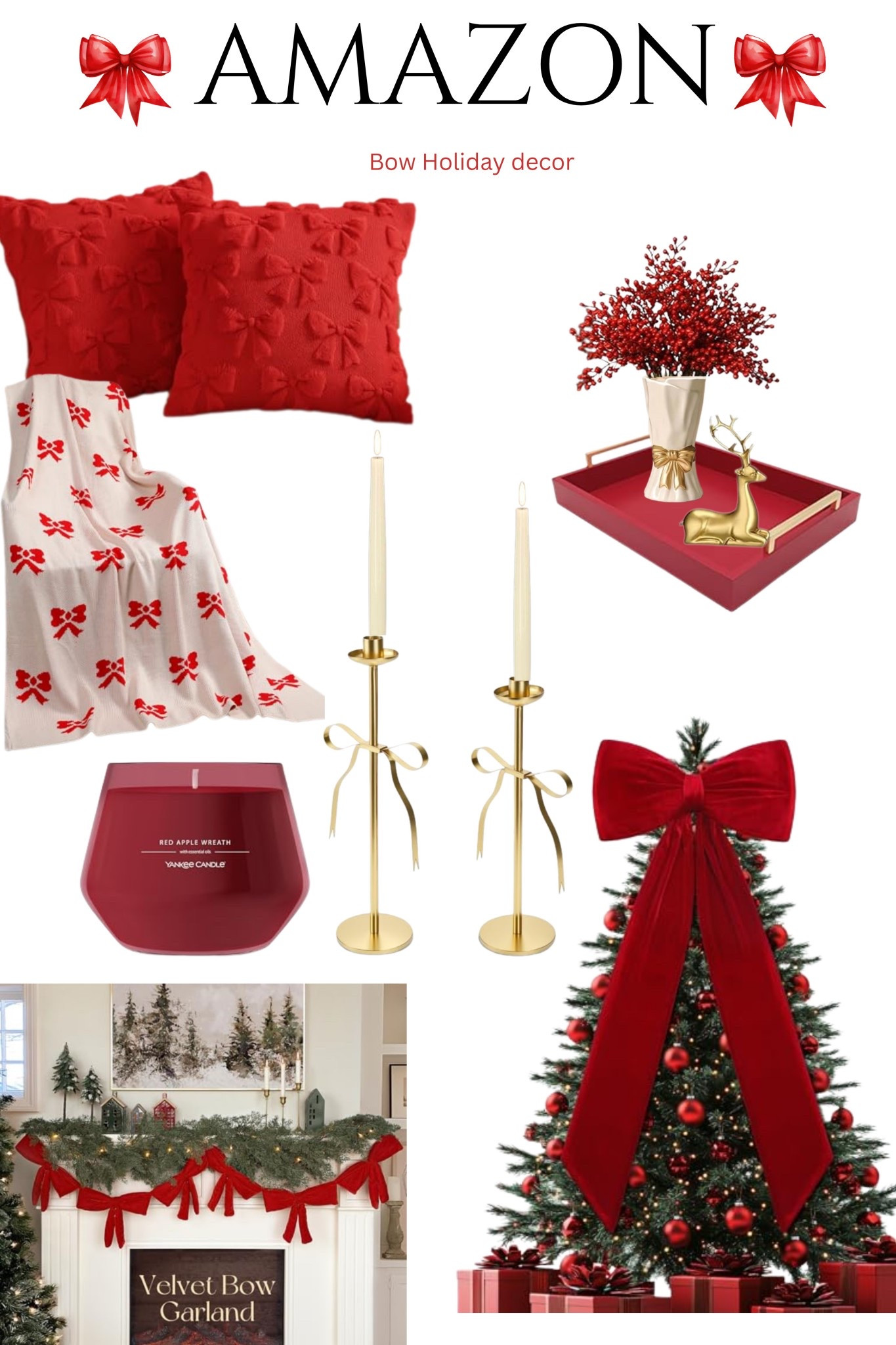 Christmas Bow Decor 🎀

#LTKHome #LTKSeasonal #LTKFindsUnder50