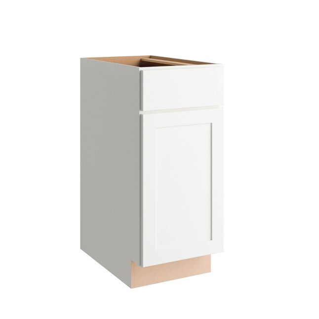Project Source Conway 15-in W x 34.5-in H x 24-in D White Finished Door and Drawer Base Fully Ass... | Lowe's