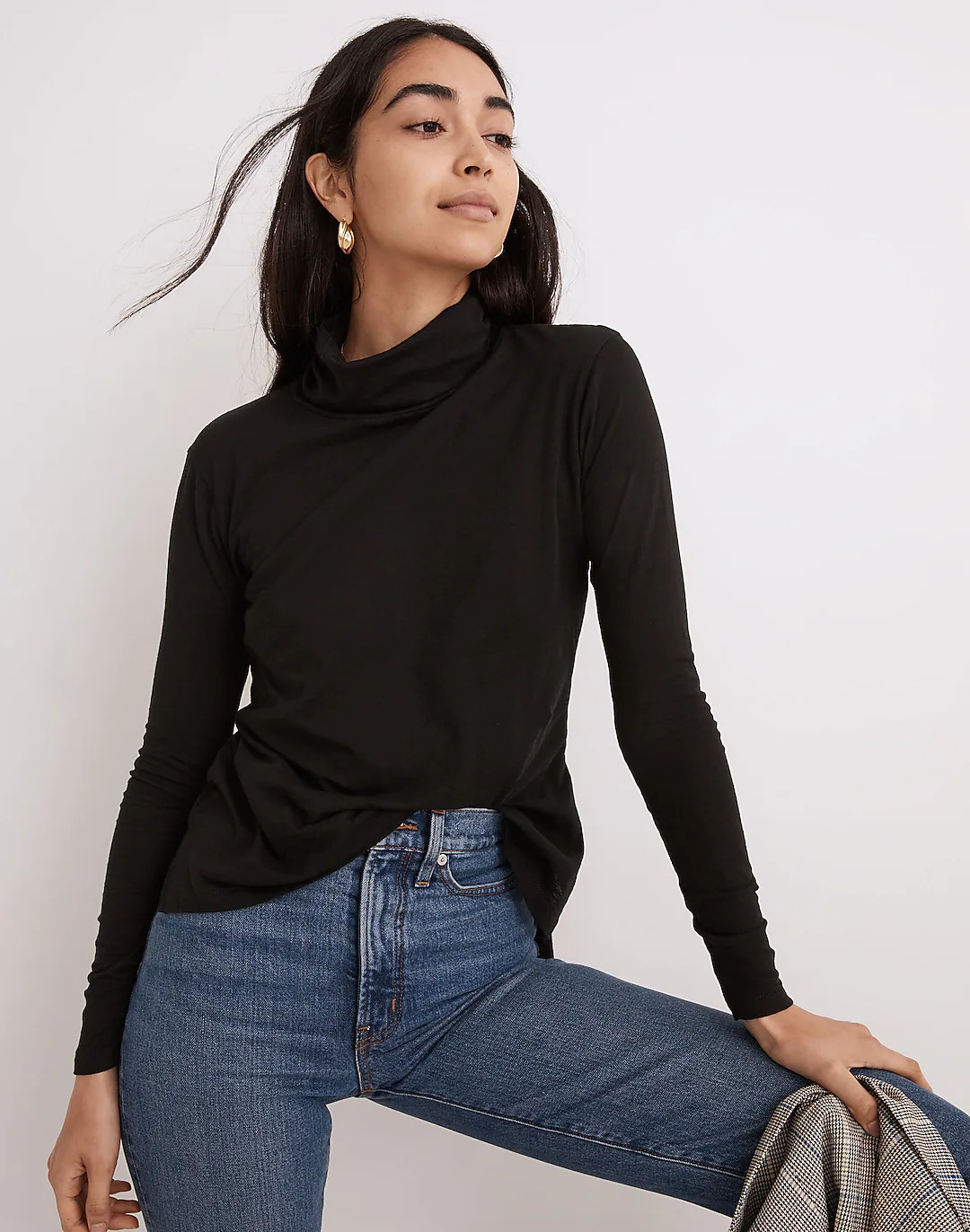 Whisper Cotton Turtleneck Tee | Madewell