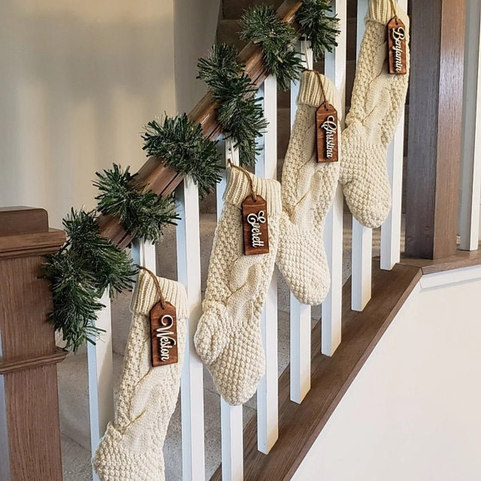 Christmas Stocking Name Tags Wooden Name Tags Gift Tags Wooden Tags Stocking Tags Merry Christmas... | Etsy (US)