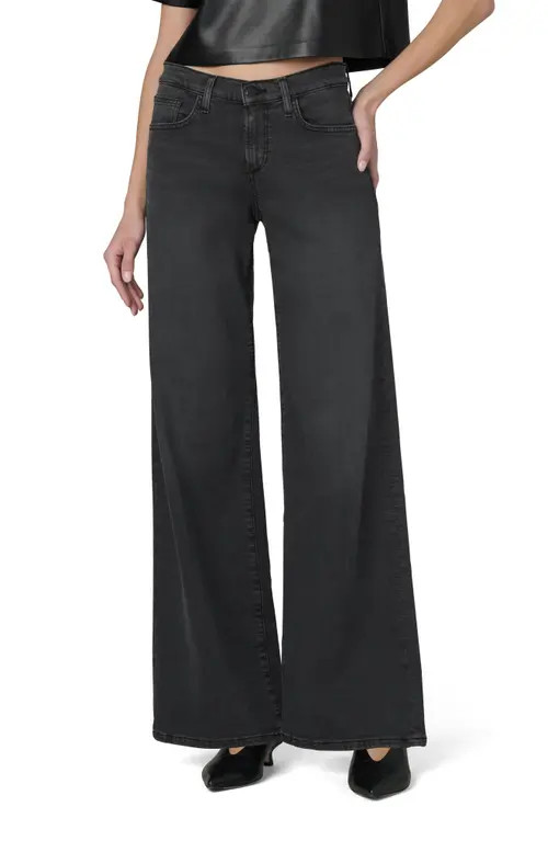 Joe's The Lou Lou Low Rise Wide Leg Jeans in Black Cat at Nordstrom, Size 30 | Nordstrom