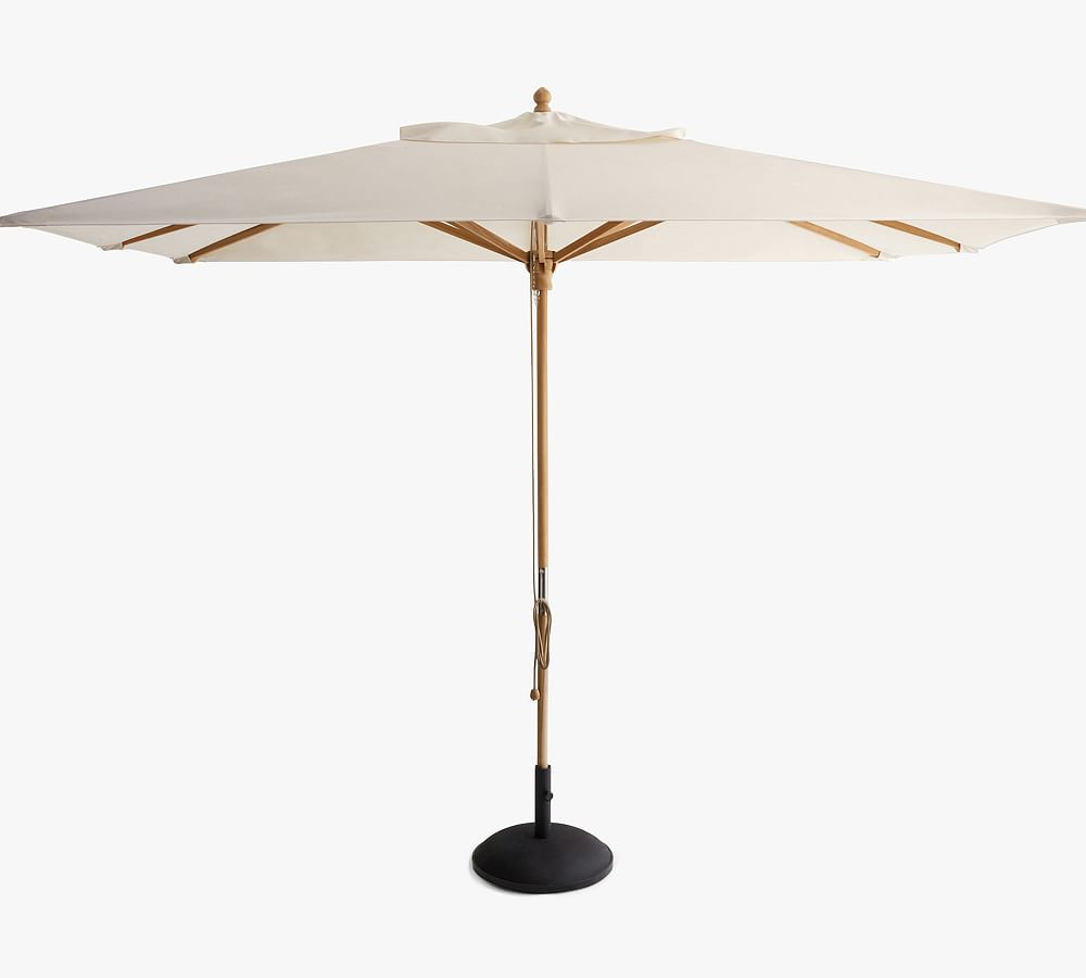 10' Rectangular Outdoor Patio Umbrella – Teak Frame​ | Pottery Barn (US)