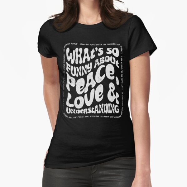 Peace Love and Understanding Elvis Costello Fitted T-Shirt | Redbubble (US)