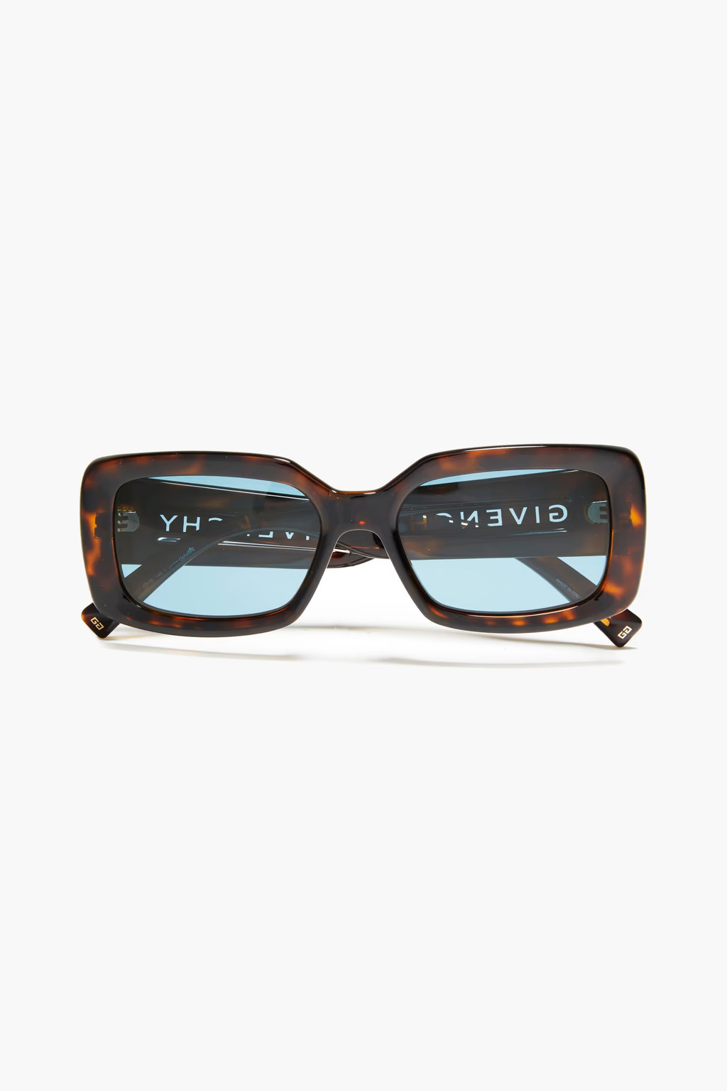 Rectangle-frame tortoiseshell laser-cut acetate sunglasses | The Outnet (UK and Europe)