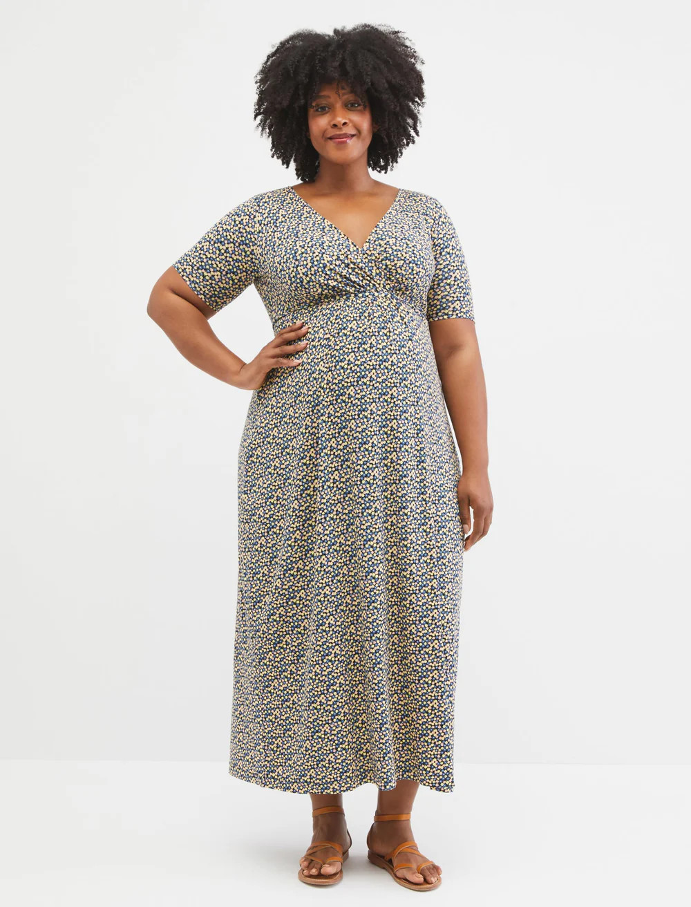 Plus Size Tie Back Maternity & Nursing Dress | Motherhood Maternity