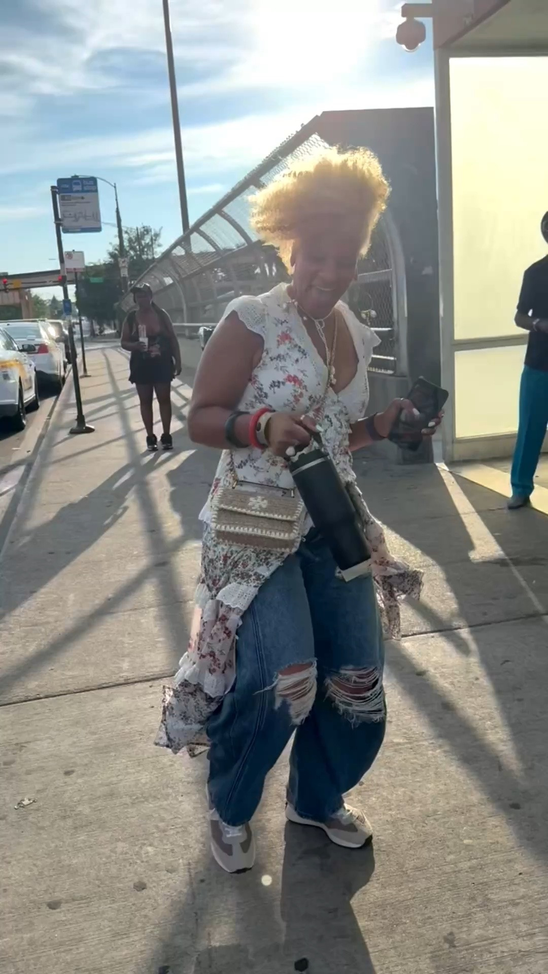Turn me up, Reese! 😂 Keeping the vibes alive after getting dropped off from #ChosenFew #housemusic #festival 💃🎶 

#dancelikenobodyiswatching #goodvibes 

Dress: @Anthropologie 
Jeans: @freepeople 
Sneakers: @seavees
