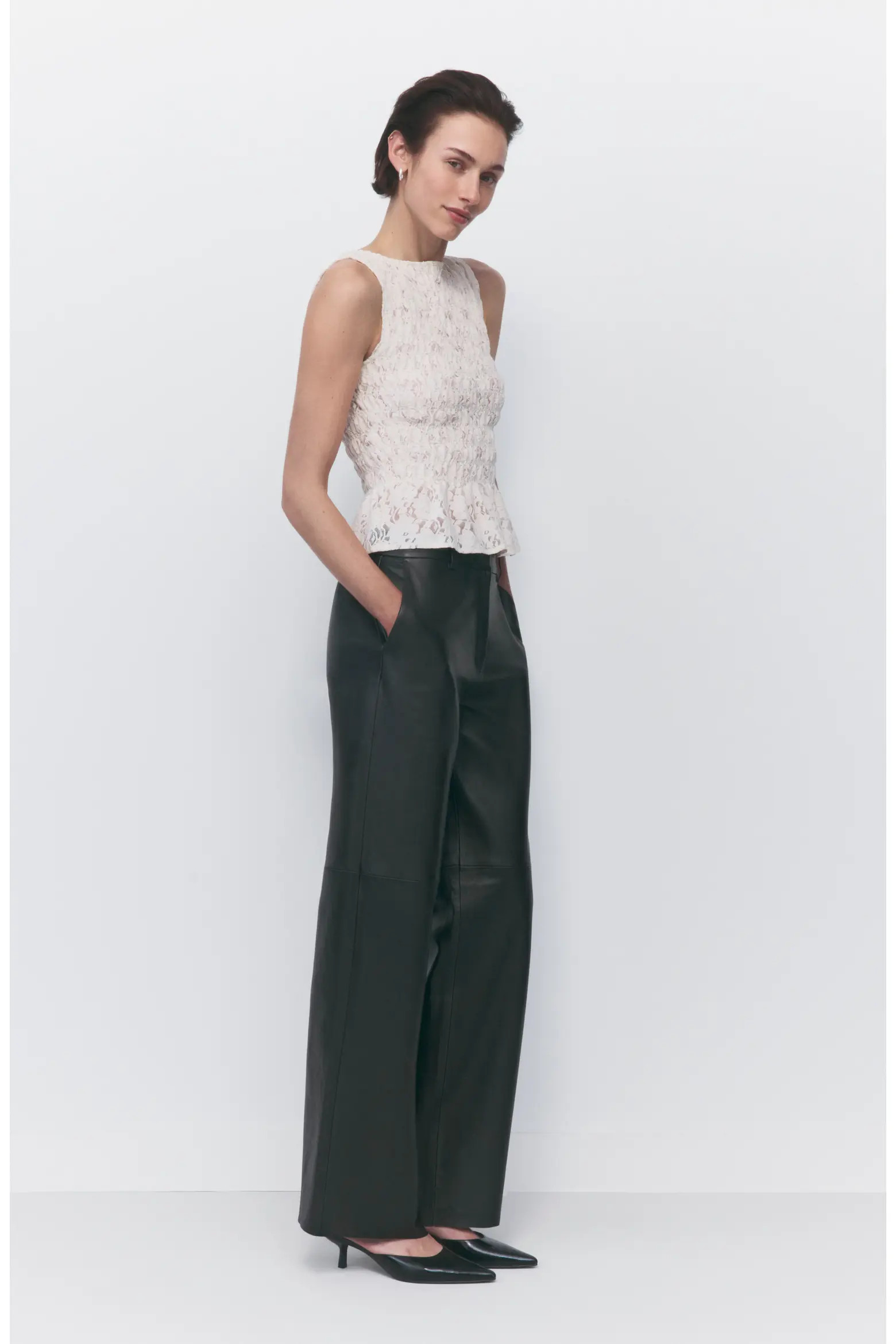 Open Edit Smocked Lace Peplum Top (Women) | Nordstrom | Nordstrom
