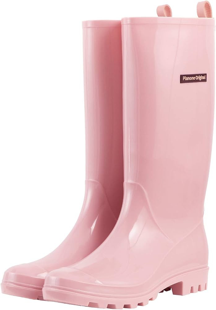 planone Tall rain Boots for Women and Waterproof Garden Shoes，Anti-Slipping Rainboots for Ladie... | Amazon (US)