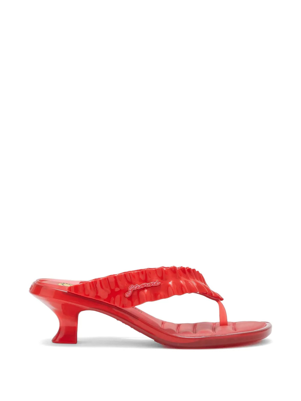 GANNI Melissa thong kitten heels in red | Farfetch Global