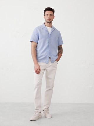 Linen-Blend Resort Shirt | Banana Republic Factory