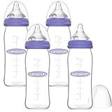 Lansinoh Glass Baby Bottles for Breastfeeding Babies, 8 Ounces, 4 Count | Amazon (US)