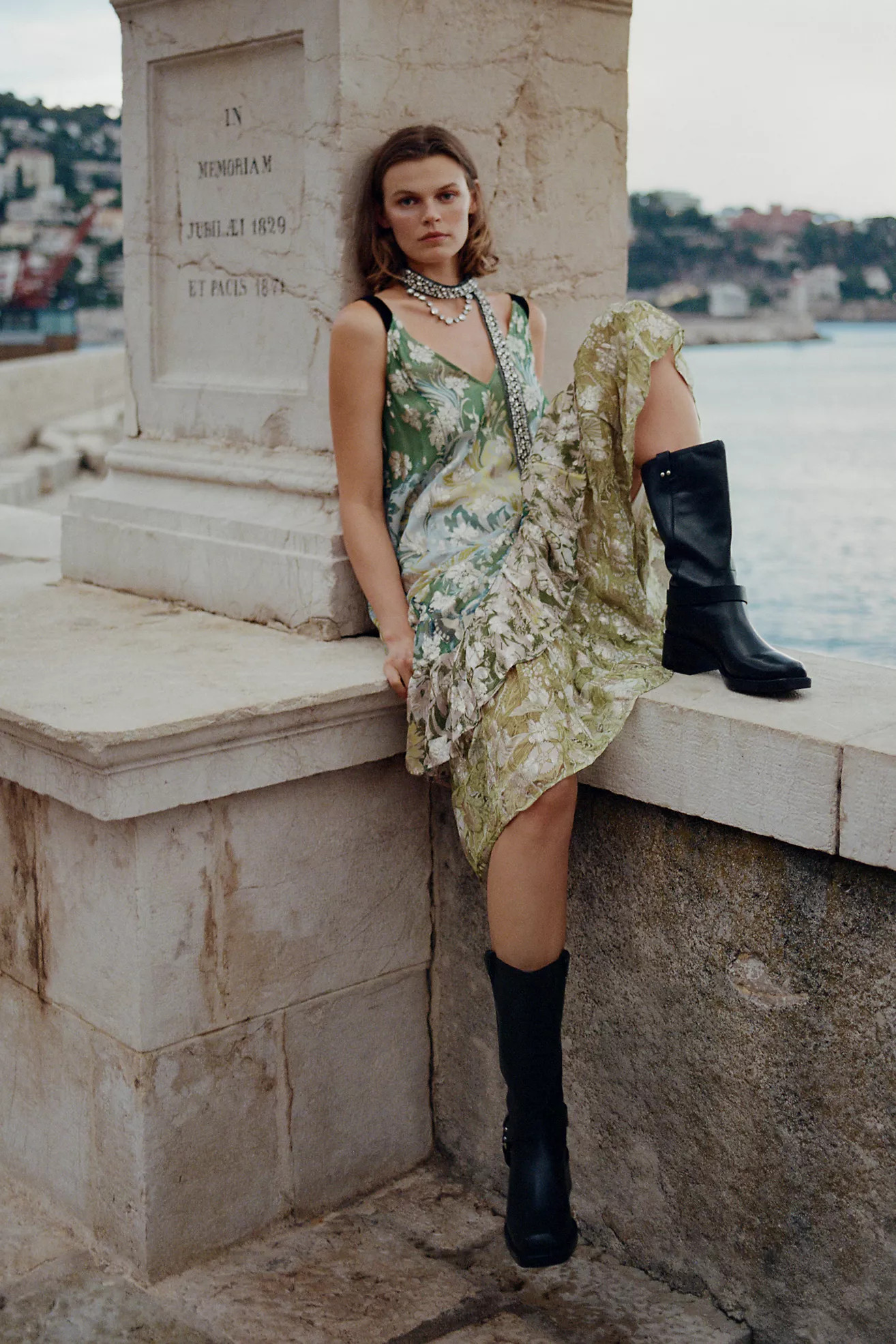 By Anthropologie Tie-Back Ruffle-Hem Midi Dress | Anthropologie (US)