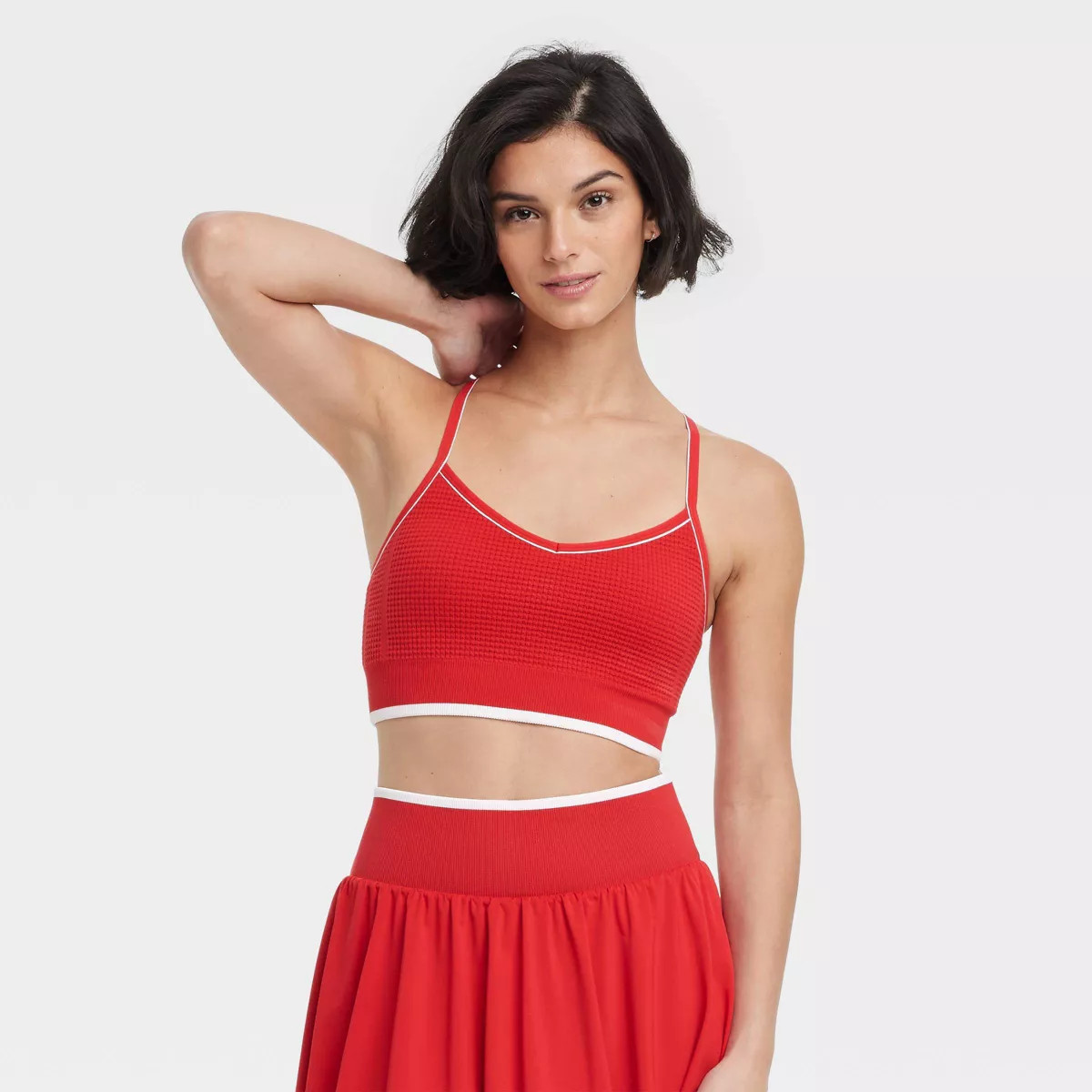 Women's Seamless Light Support Tipped Longline Sports Bra - All In Motion™ | Target