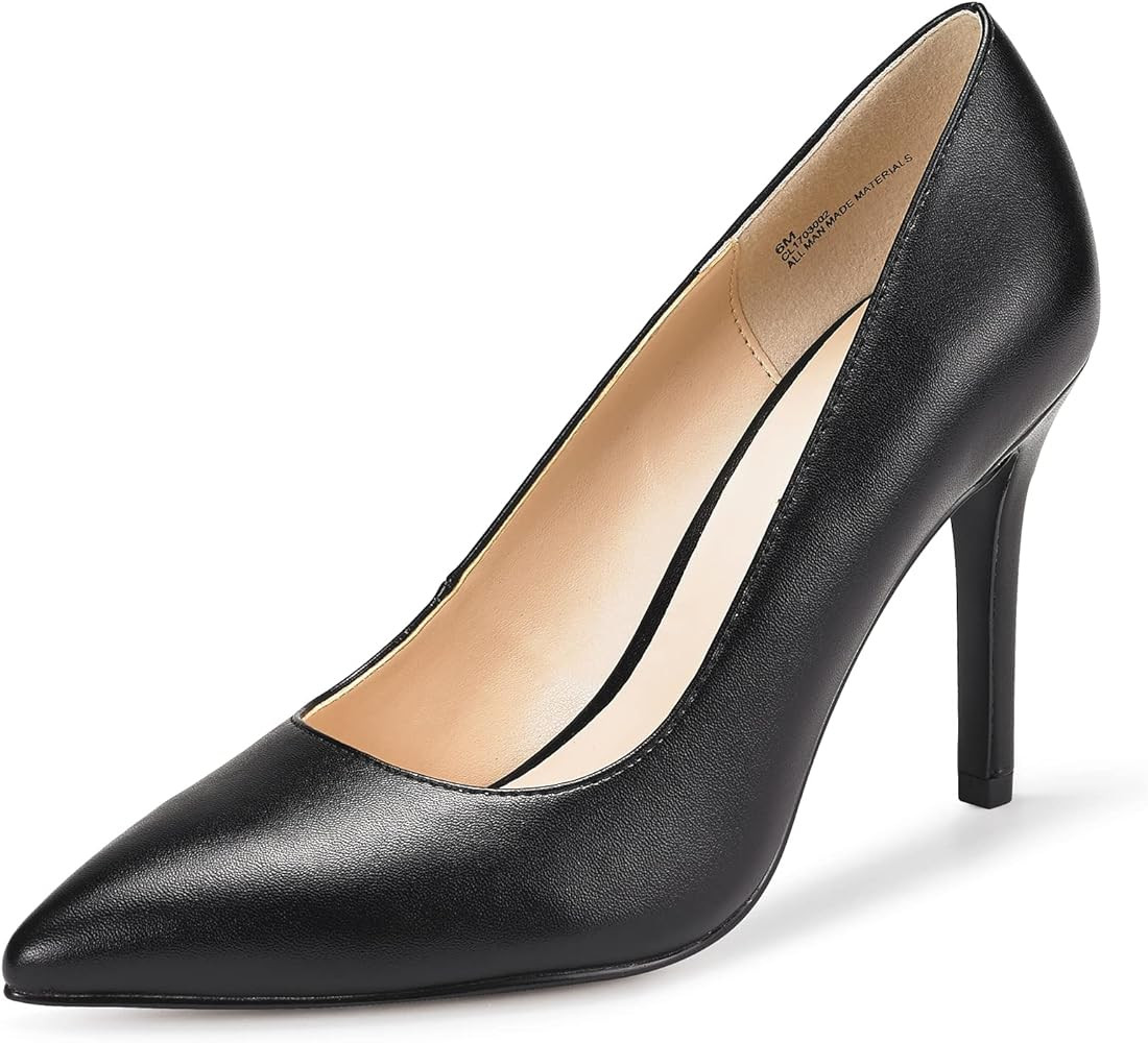 JENN ARDOR Stiletto High Heel Shoes for Women: Pointed, Closed Toe Classic Slip On Dress Pumps | Amazon (US)