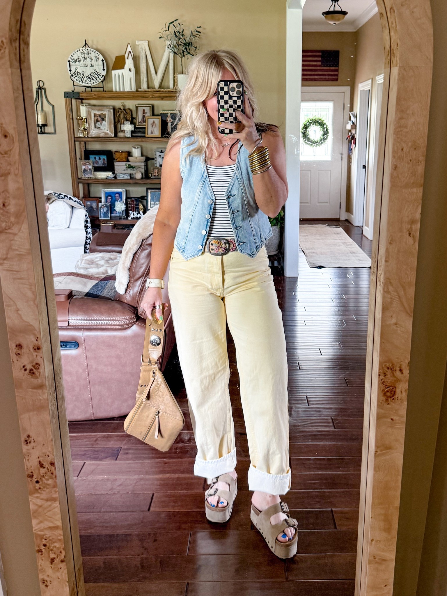 My Sunday fit 💛
Denim vest - linked similar 
Striped tank - M
Yellow jeans - true to size 
Sandals - true to size 

#LTKFindsUnder50 #LTKStyleTip #LTKOver40