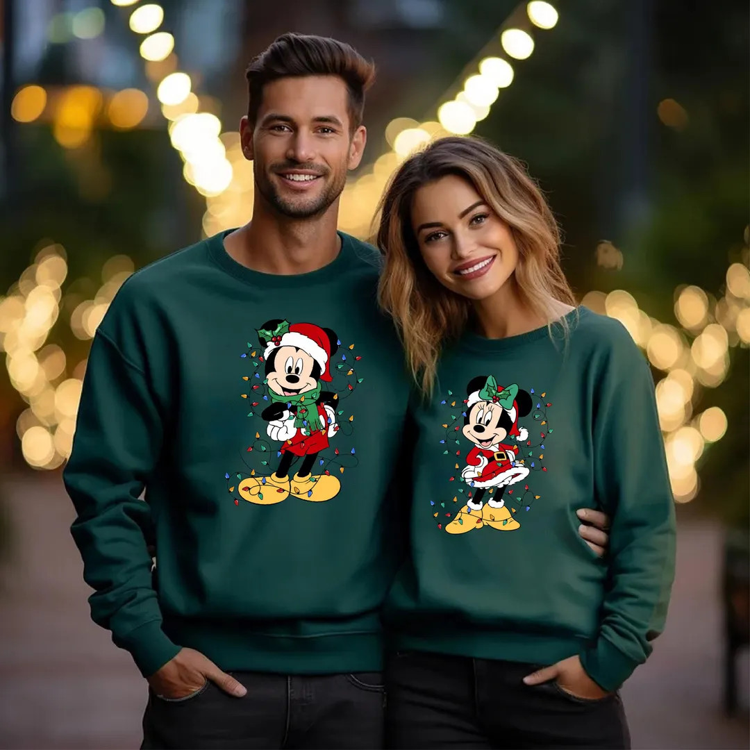 Mickey Minnie Mouse Christmas Sweatshirt Disney Christmas Vacation Family Matching Sweaters Coupl... | Etsy (US)