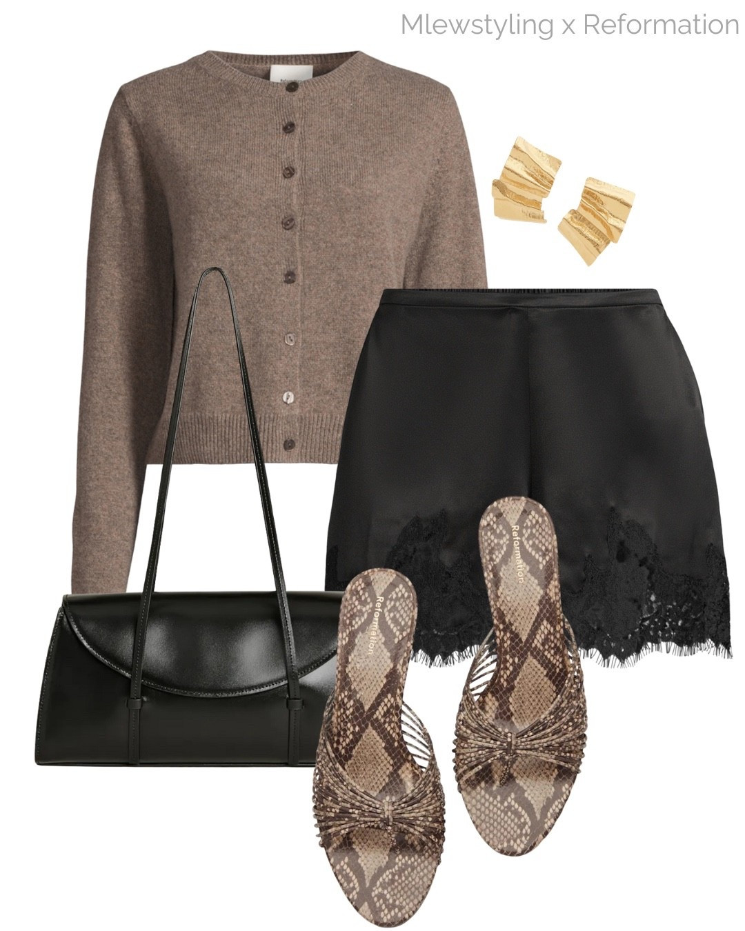 Chic date night outfit for early spring ✨

#Ad @reformation

Tags: black satin shorts, leather shoulder bag, cardigan sweater, gold earrings, neutral aesthetic, spring outfit  

#LTKgrwm #LTKootd #LTKSeasonal