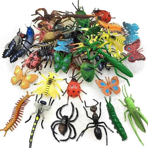 30 Pack Bug Toys Fake Plastic Bugs and Insects for Kids Toddler Halloween Birthday Party Favors Easter Valentines Basket Stuffers Goodie Bag Fillers April Fool's Day Prank Gifts Fake Bugs Toys | Amazon (US)