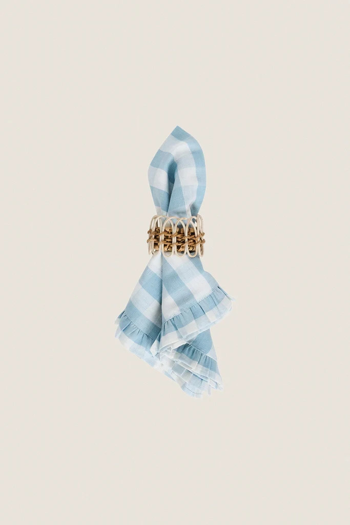 Ocean Gingham Ruffle Napkin (Set of 4) | Tuckernuck (US)