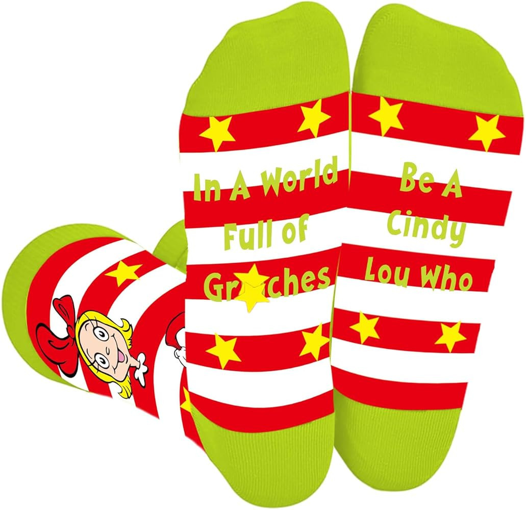 Funny Christmas Socks for Women Men, Winter Warm Knitted Holiday Socks, White Elephant Gifts Stoc... | Amazon (US)