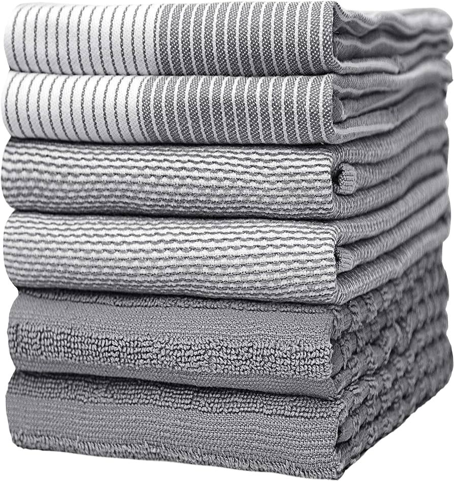 Premium Kitchen,Hand Towels (20”x 28”, 6 Pack) Large Cotton, Dish, Flat & Terry Towel Highly ... | Amazon (US)