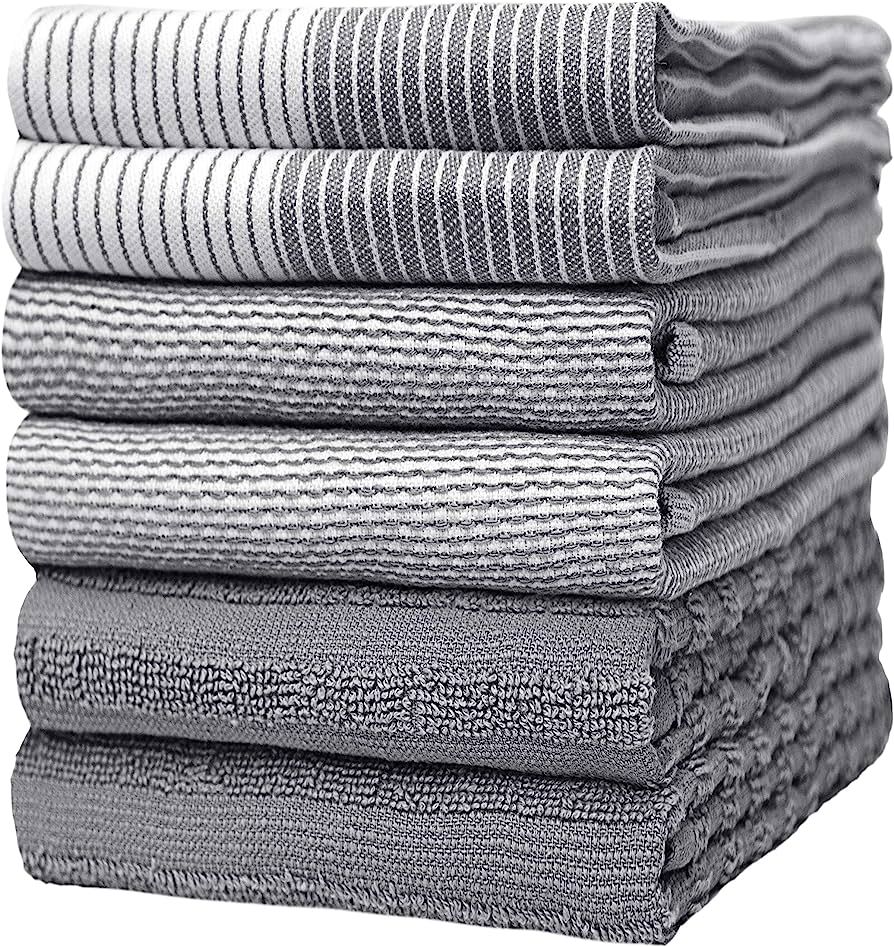 Premium Kitchen,Hand Towels (20”x 28”, 6 Pack) Large Cotton, Dish, Flat & Terry Towel Highly ... | Amazon (US)
