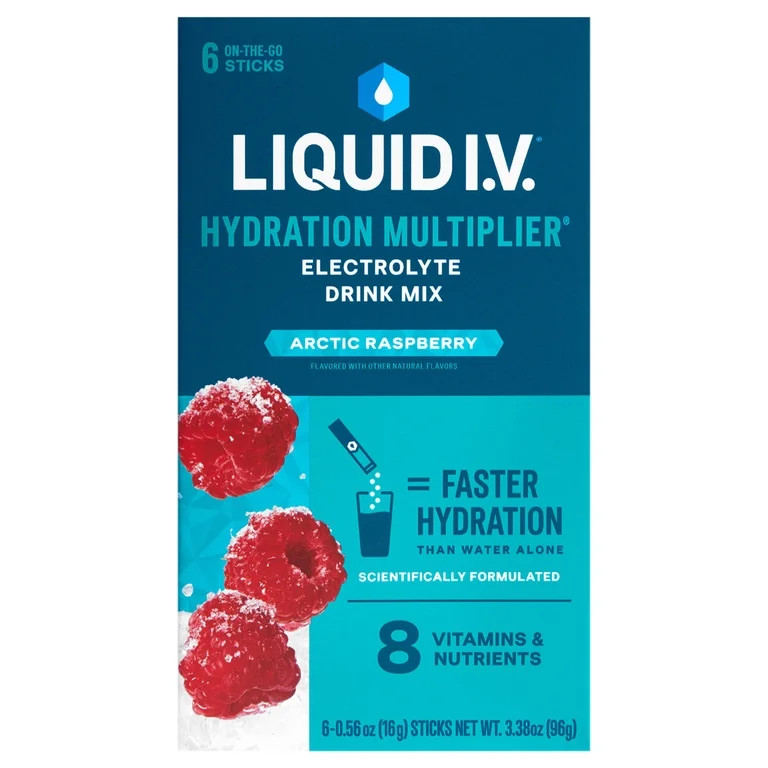 Liquid I.V.\u00ae Arctic Raspberry Hydration Multiplier\u00ae Powdered Electrolyte Drink Mix, 6 C... | Walmart (US)