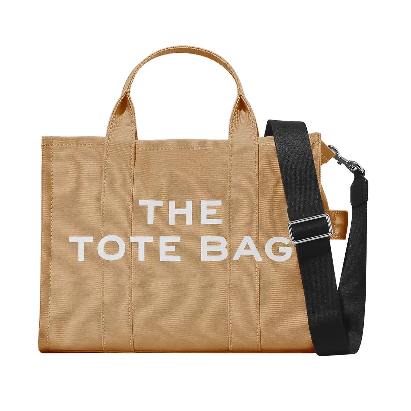 Canvas Tote Bags For Women,Handbag Tote Purse With Zipper Canvas Crossbody Bag(Khaki) | Walmart (US)