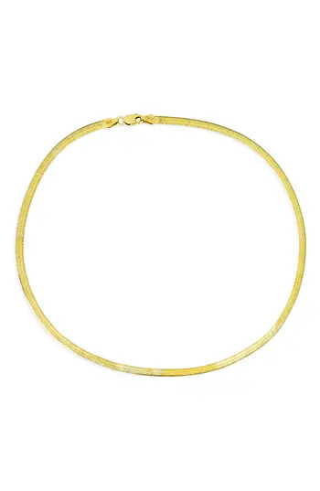 BLING JEWELRY Herringbone Chain Necklace in Gold-Tone at Nordstrom Rack, Size 24 | Nordstrom Rack