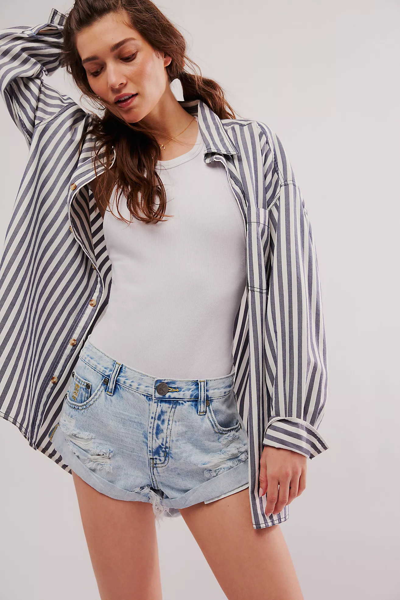 OneTeapsoon Bandits Low-Waist Denim Shorts | Free People (Global - UK&FR Excluded)