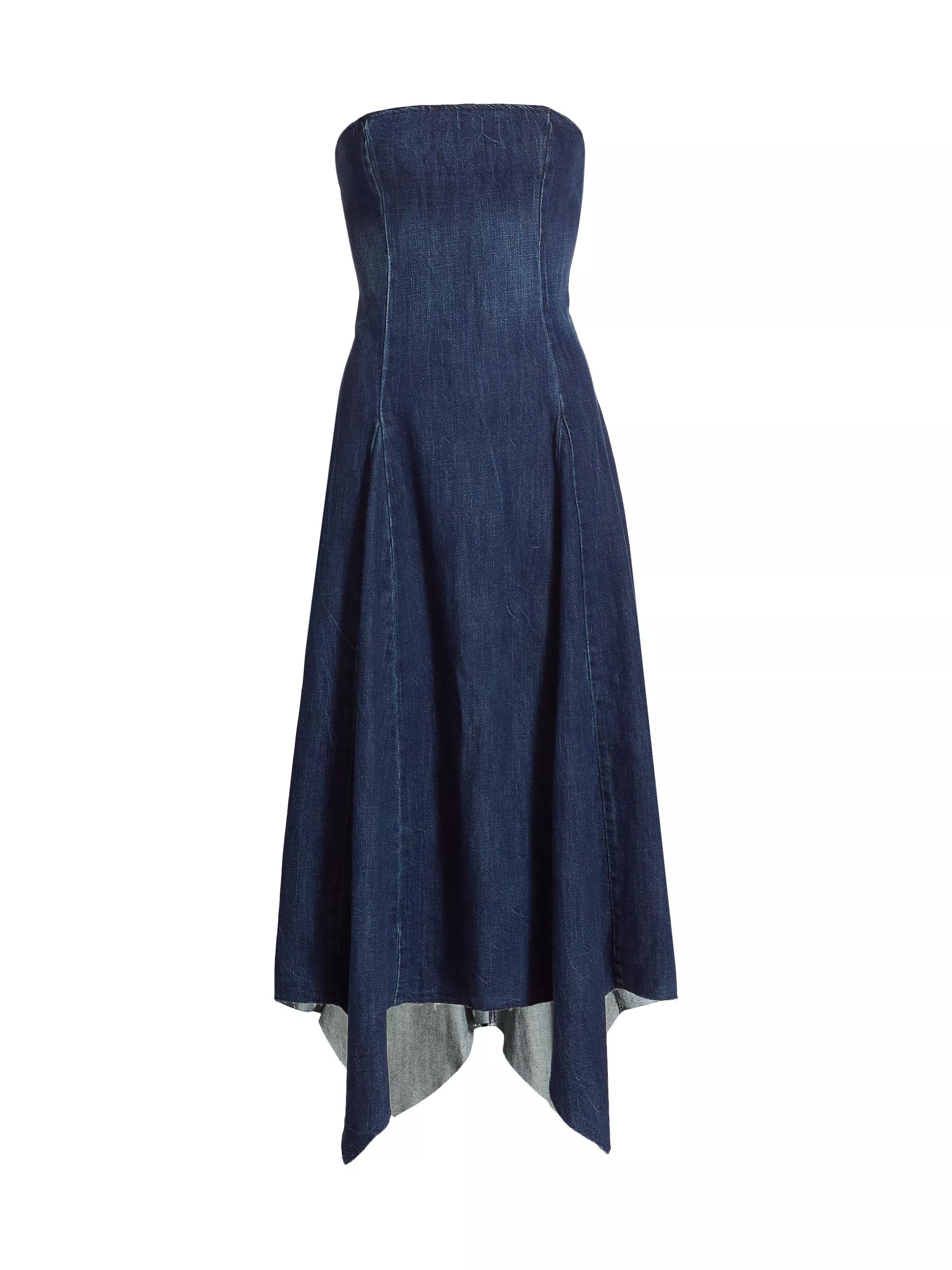 Eliana Denim Strapless Midi-Dress | Saks Fifth Avenue