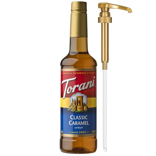 Torani Coffee Syrup, Classic Caramel Flavored Syrup for Drinks, Pump Included, 25.4 Fl Oz | Amazon (US)