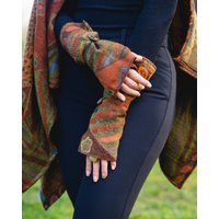 Handmade Boiled Merino Wool Fingerless Gloves With Toggle & Side Slit | Etsy (US)