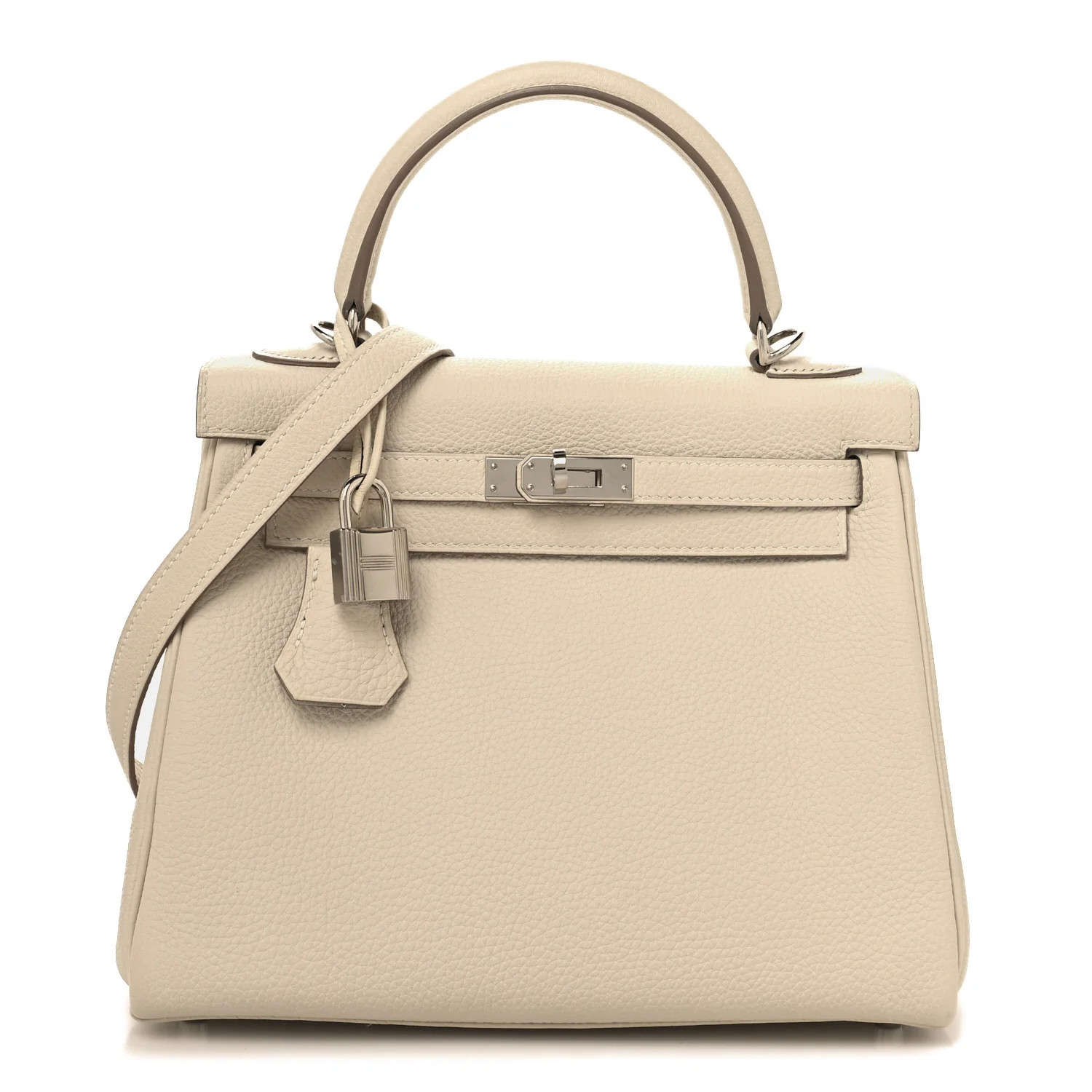 Togo Kelly Retourne 25 Craie | FASHIONPHILE (US)